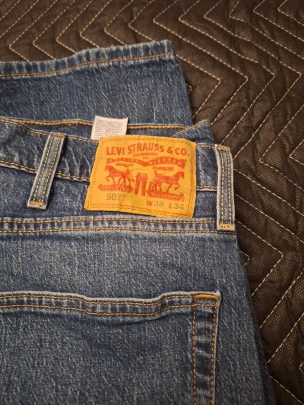 Levi’s 502 Taper Jeans Men’s W38 L34 Blue Denim Regular Fit Casual Pants